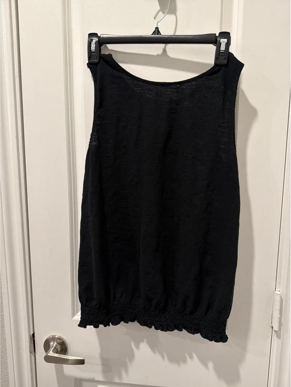 LOFT Black Sleeveless Crochet Detail Top - Picture 2 of 6